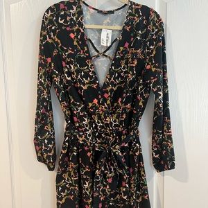 Thieves Like Us multi colored long sleeved mini dress